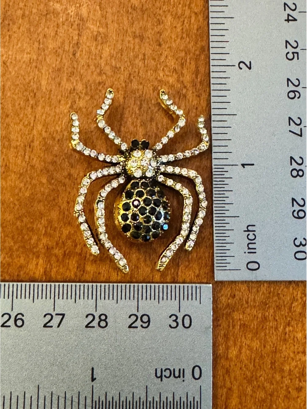 Vintage Style Spider Brooch with Rhinestones 371